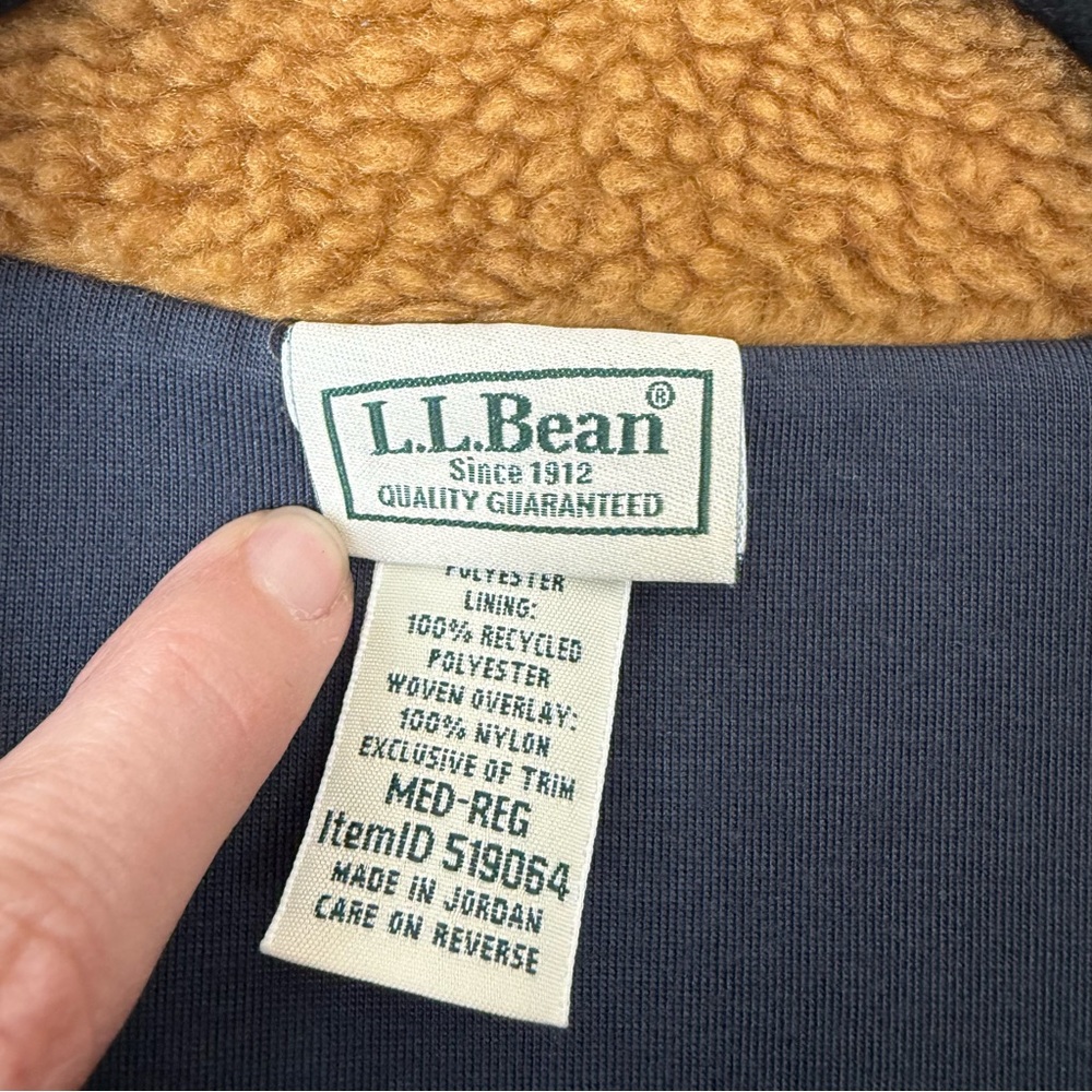 LL Bean Sherpa Fleece 1/4 Button Jacket Size M - Picture 5 of 9